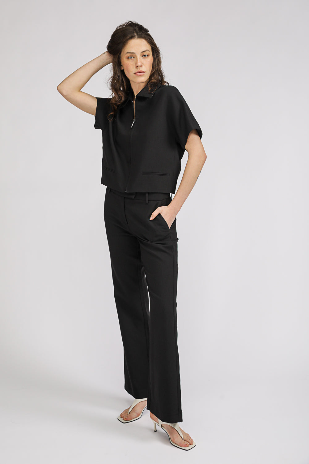 Straight Leg Tailored Trousers