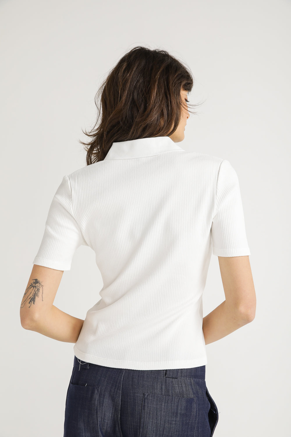 Ribbed Polo Top