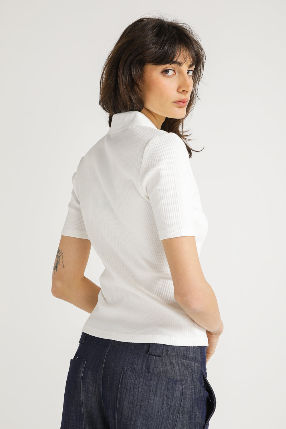 Ribbed Polo Top