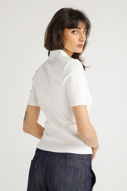 Ribbed Polo Top