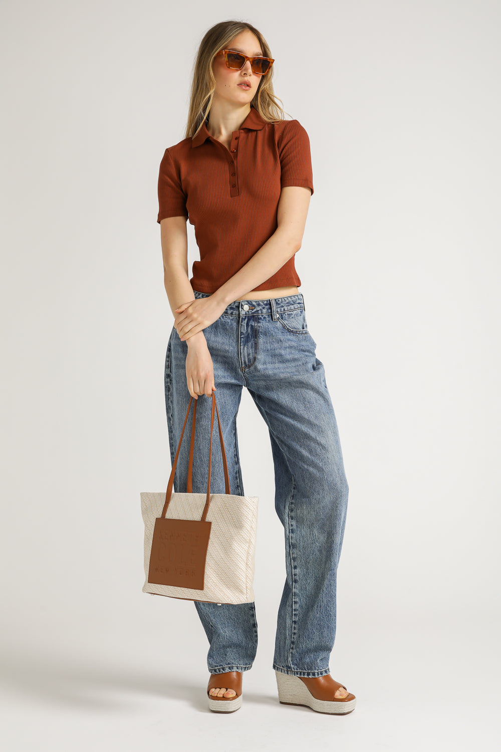 Ribbed Polo Top