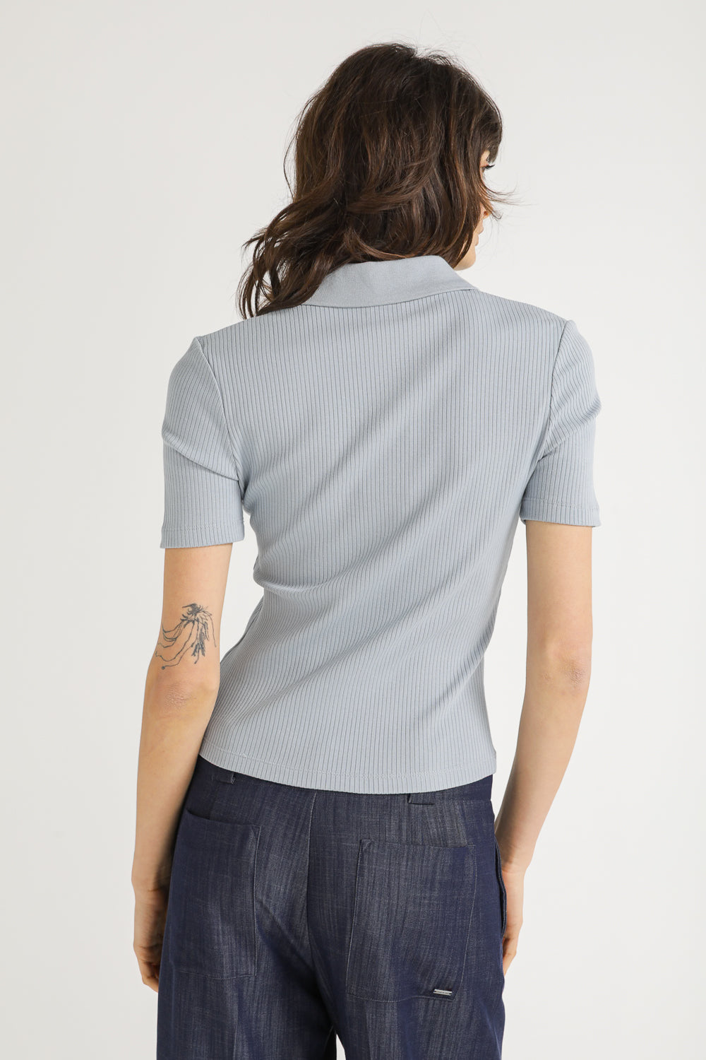 Ribbed Polo Top
