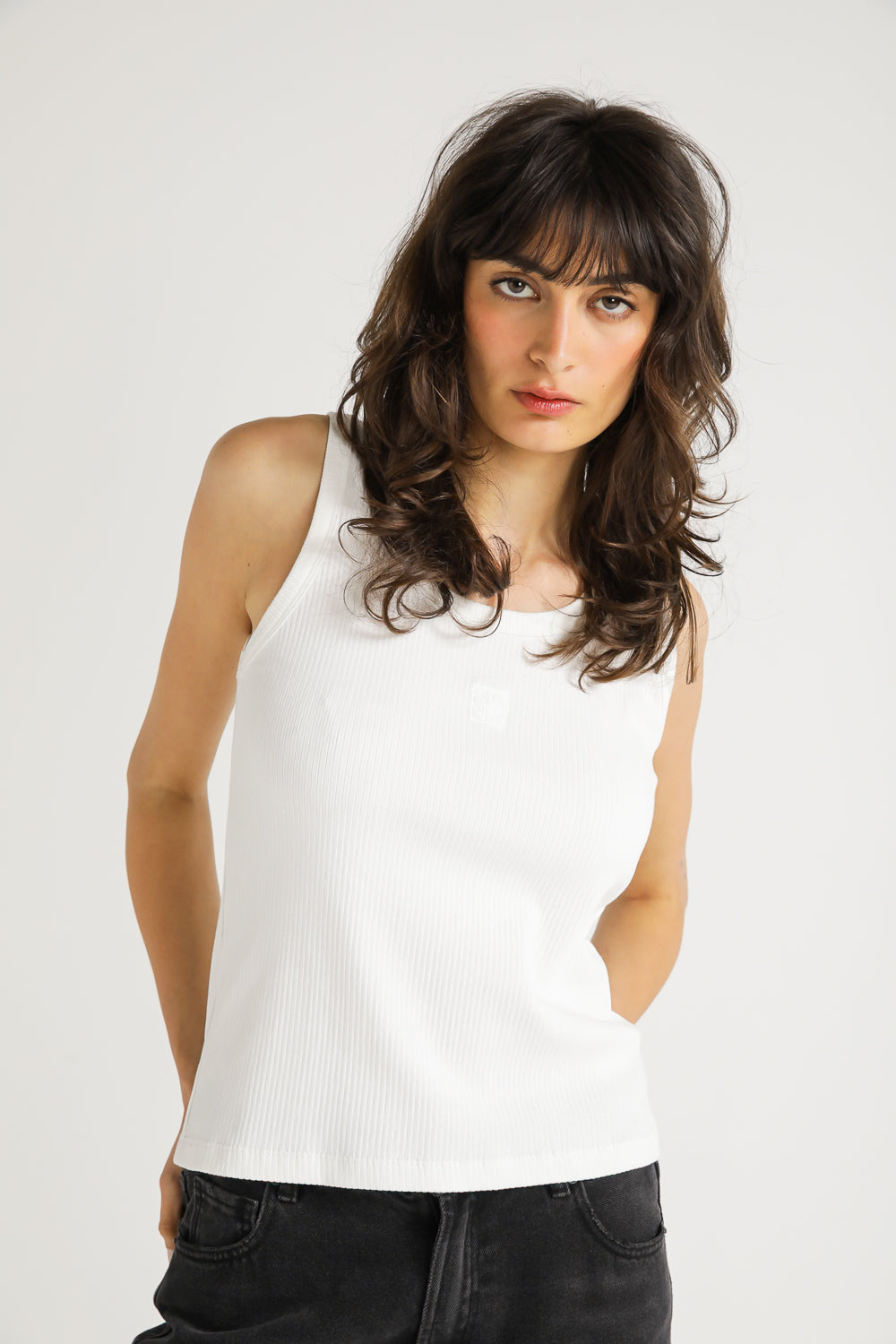 Embroidered Logo Rib Tank