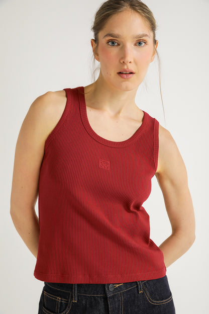 Embroidered Logo Rib Tank