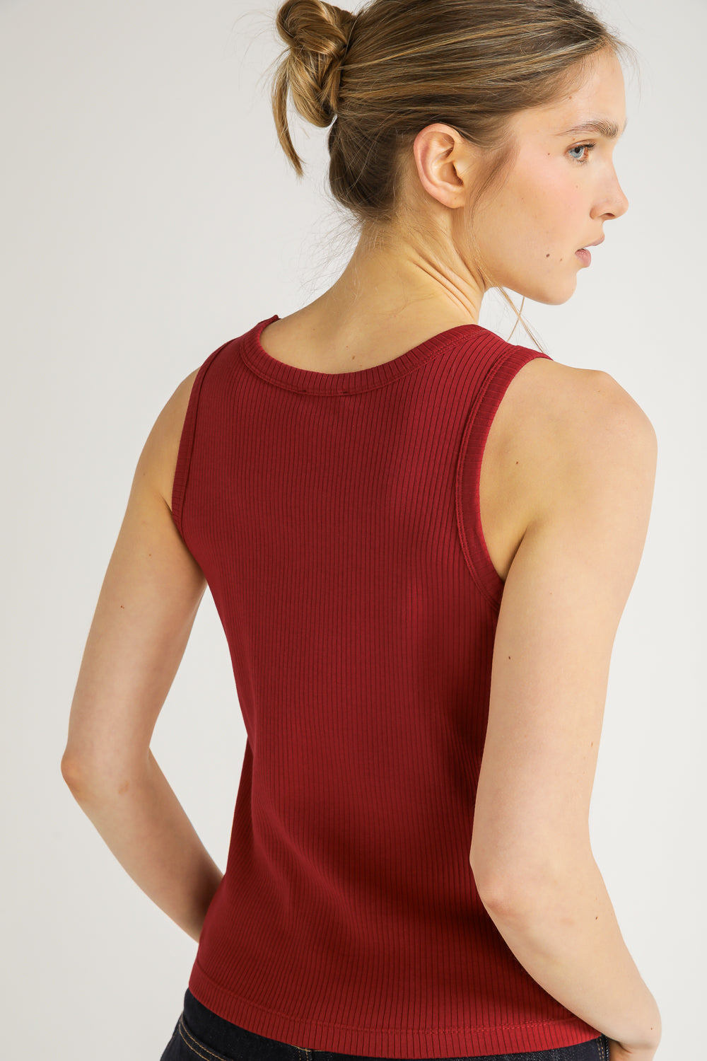 Embroidered Logo Rib Tank