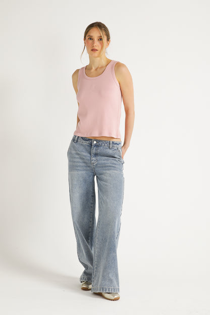 Embroidered Logo Rib Tank