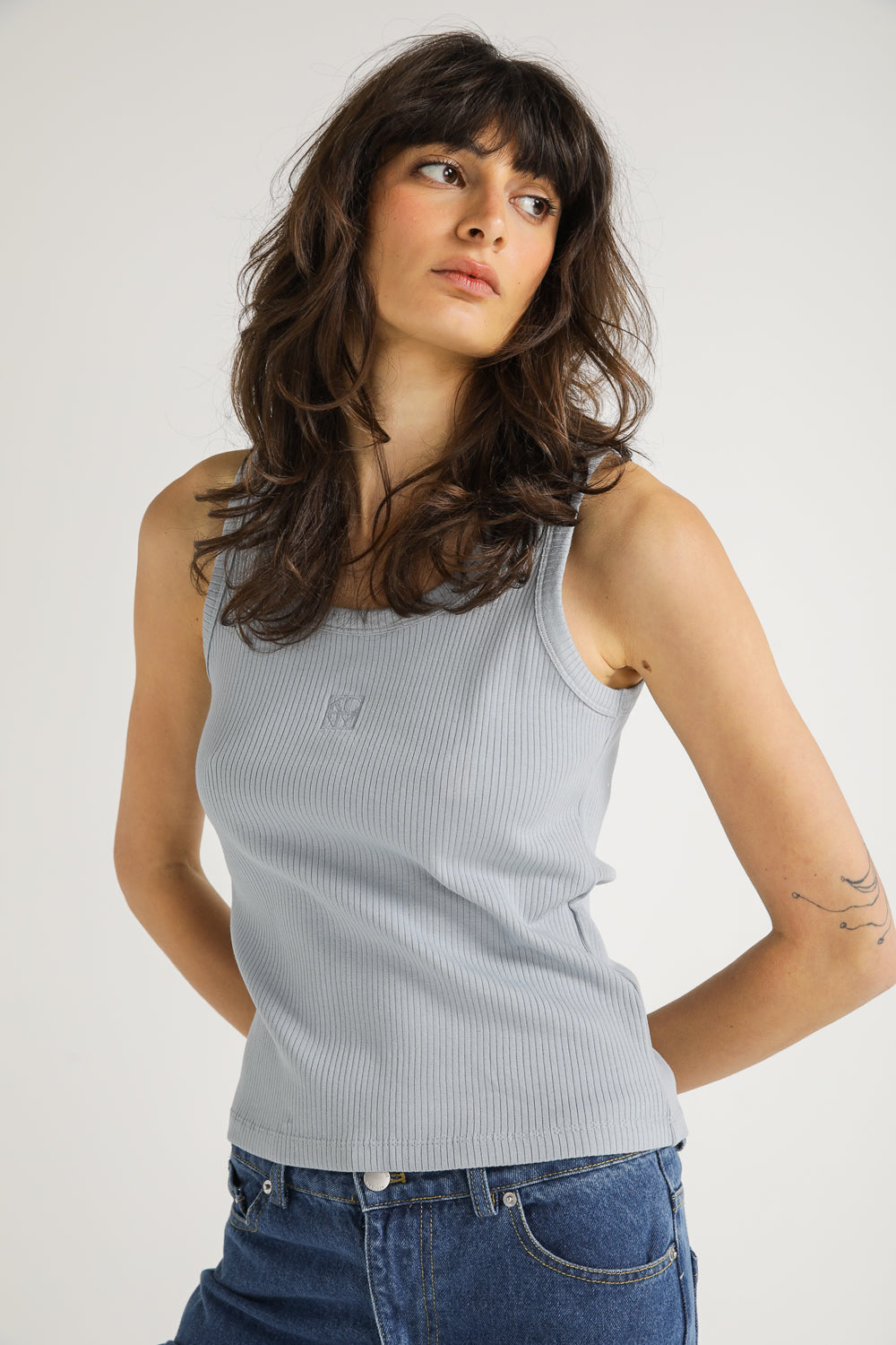 Embroidered Logo Rib Tank