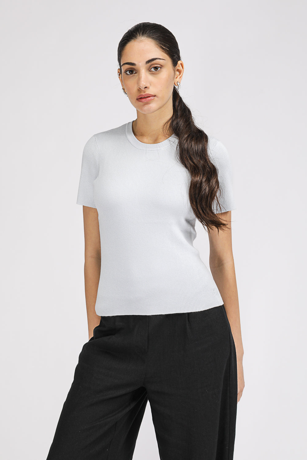Rib Knit T Shirt