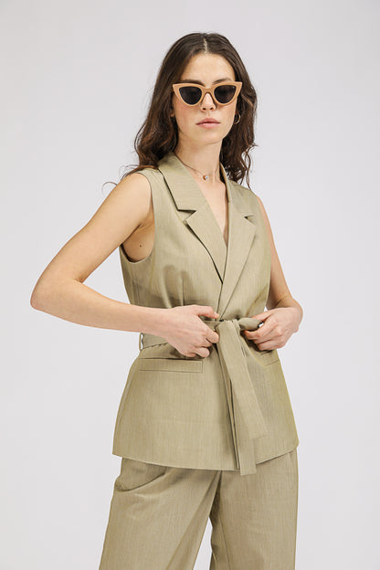 Tailored Belted Vest