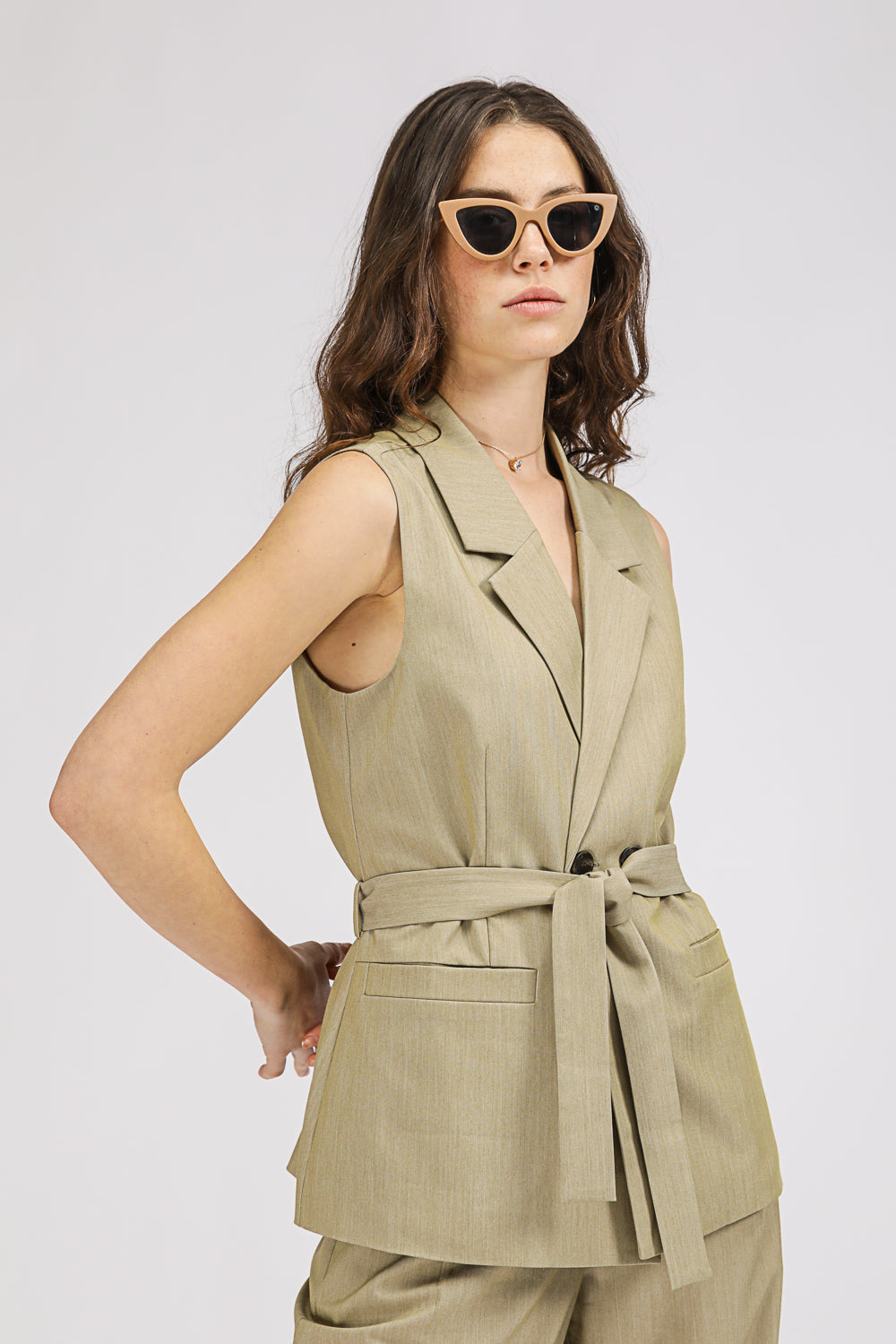 Tailored Belted Vest