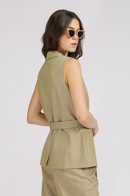 Tailored Belted Vest