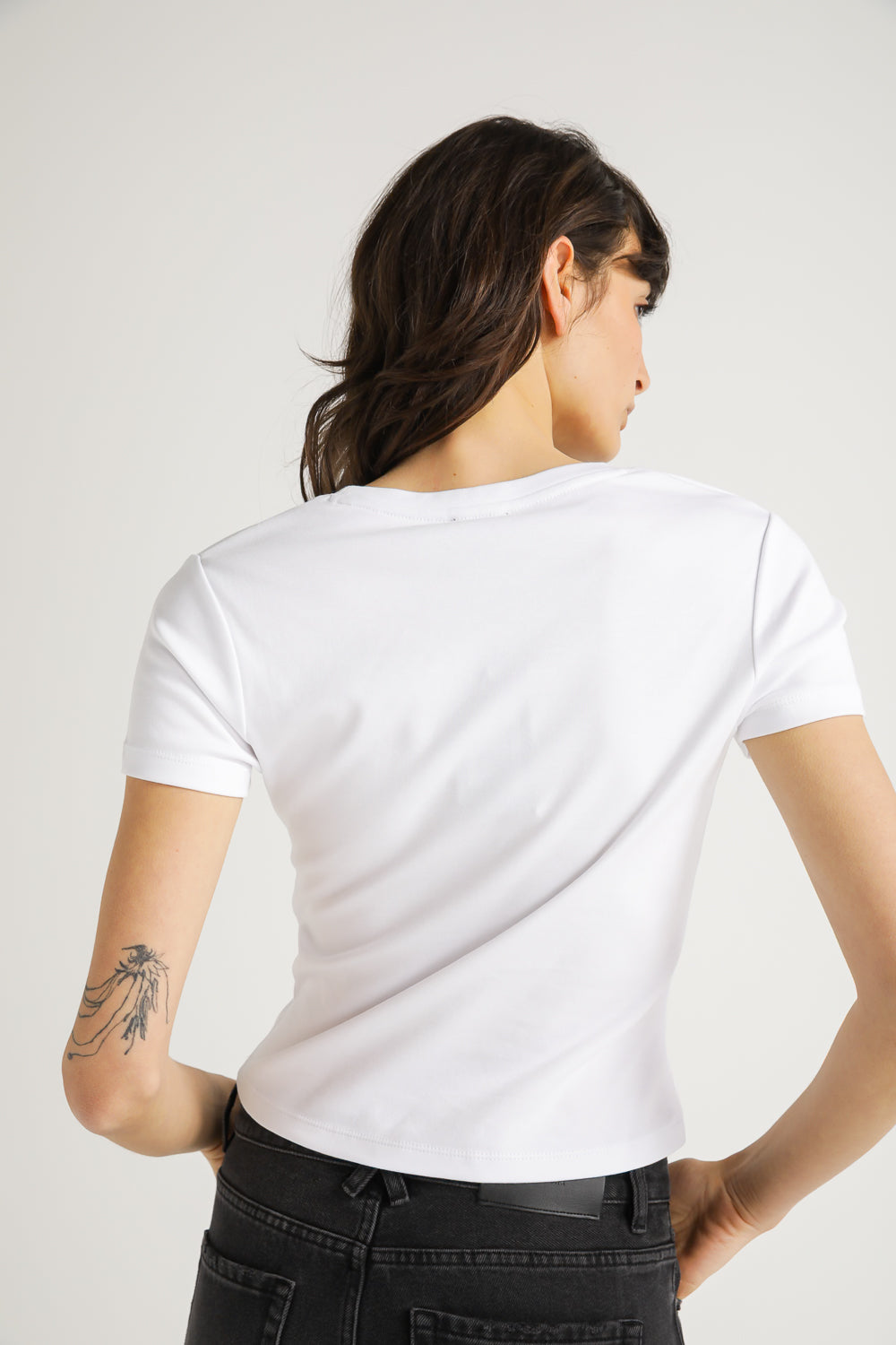 Cropped Fitted T Shirt