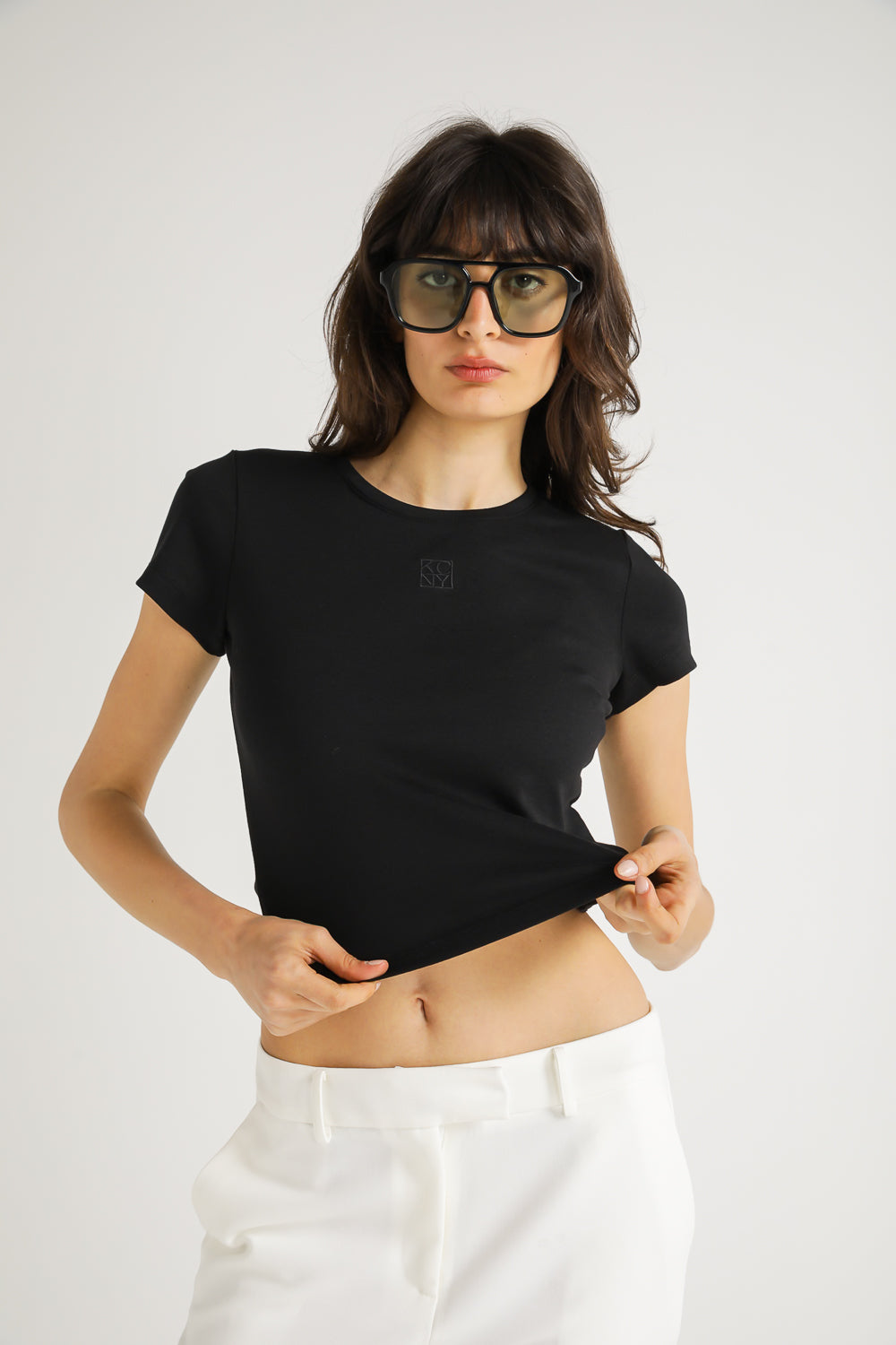 Cropped Fitted T Shirt