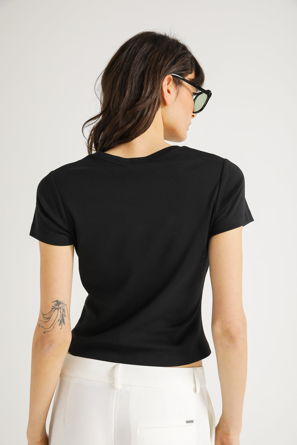 Cropped Fitted T Shirt