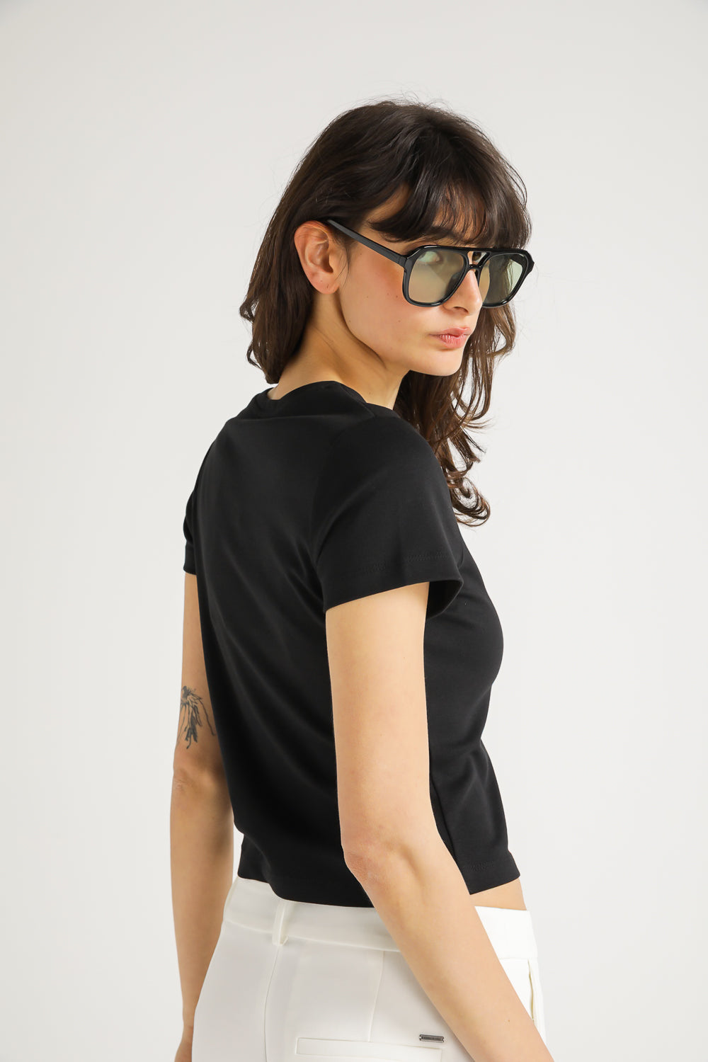 Cropped Fitted T Shirt