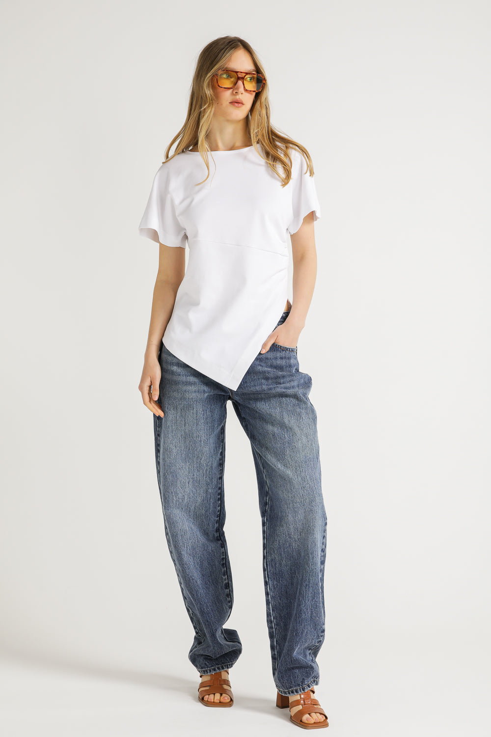 Asymmetric Hem Cotton Top