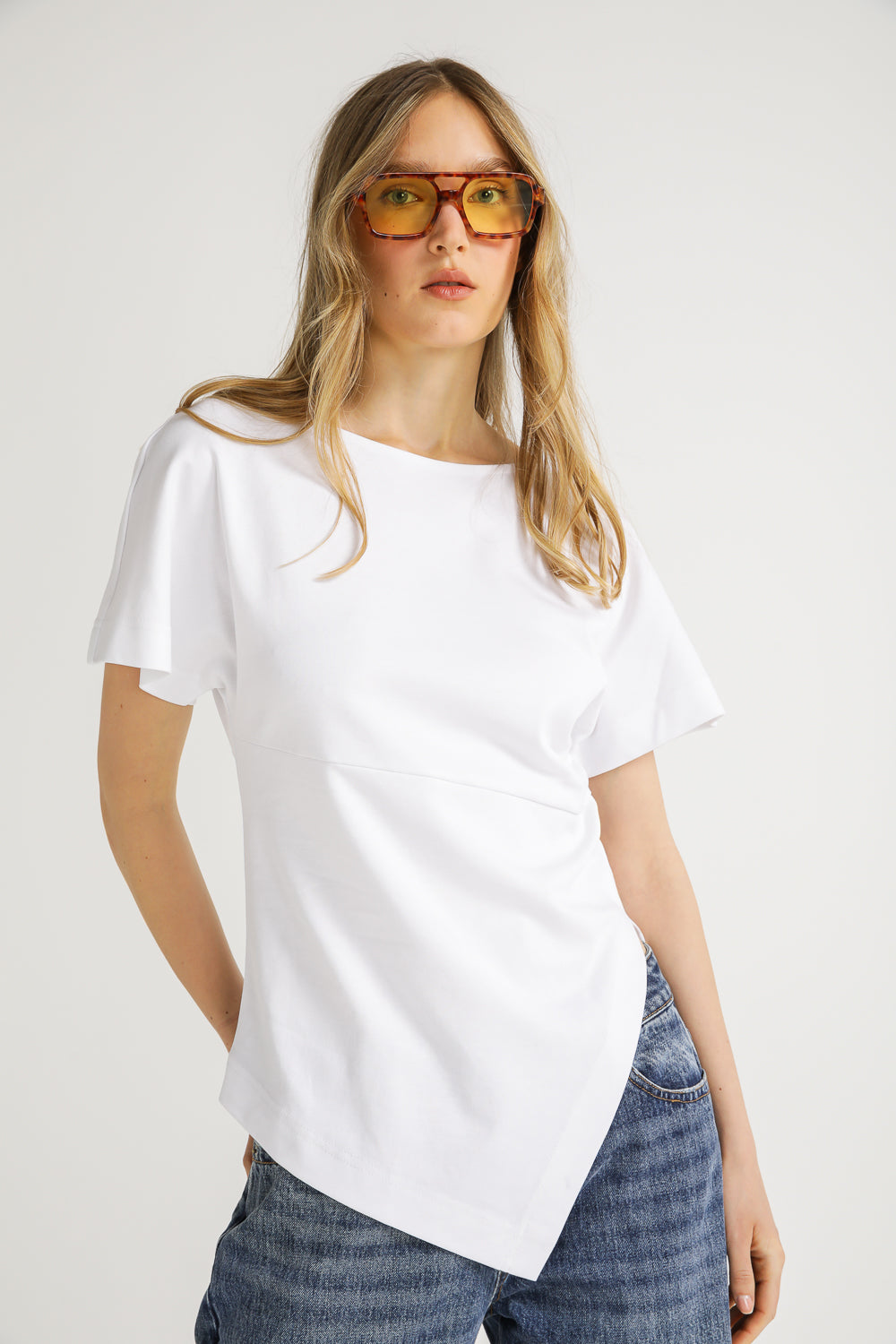 Asymmetric Hem Cotton Top