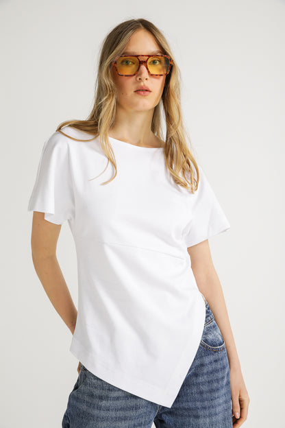 Asymmetric Hem Cotton Top