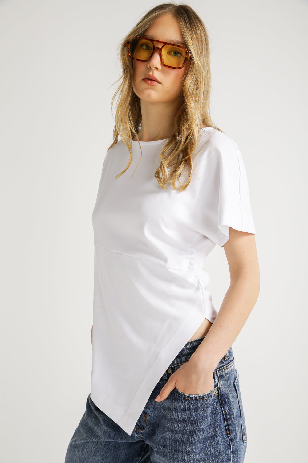 Asymmetric Hem Cotton Top