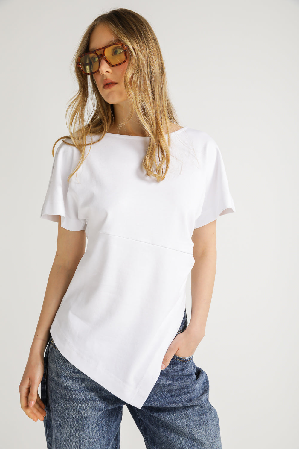 Asymmetric Hem Cotton Top