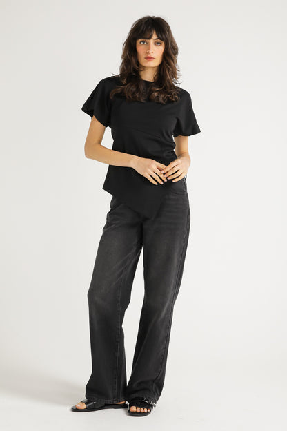 Asymmetric Hem Cotton Top