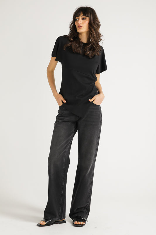 Asymmetric Hem Cotton Top