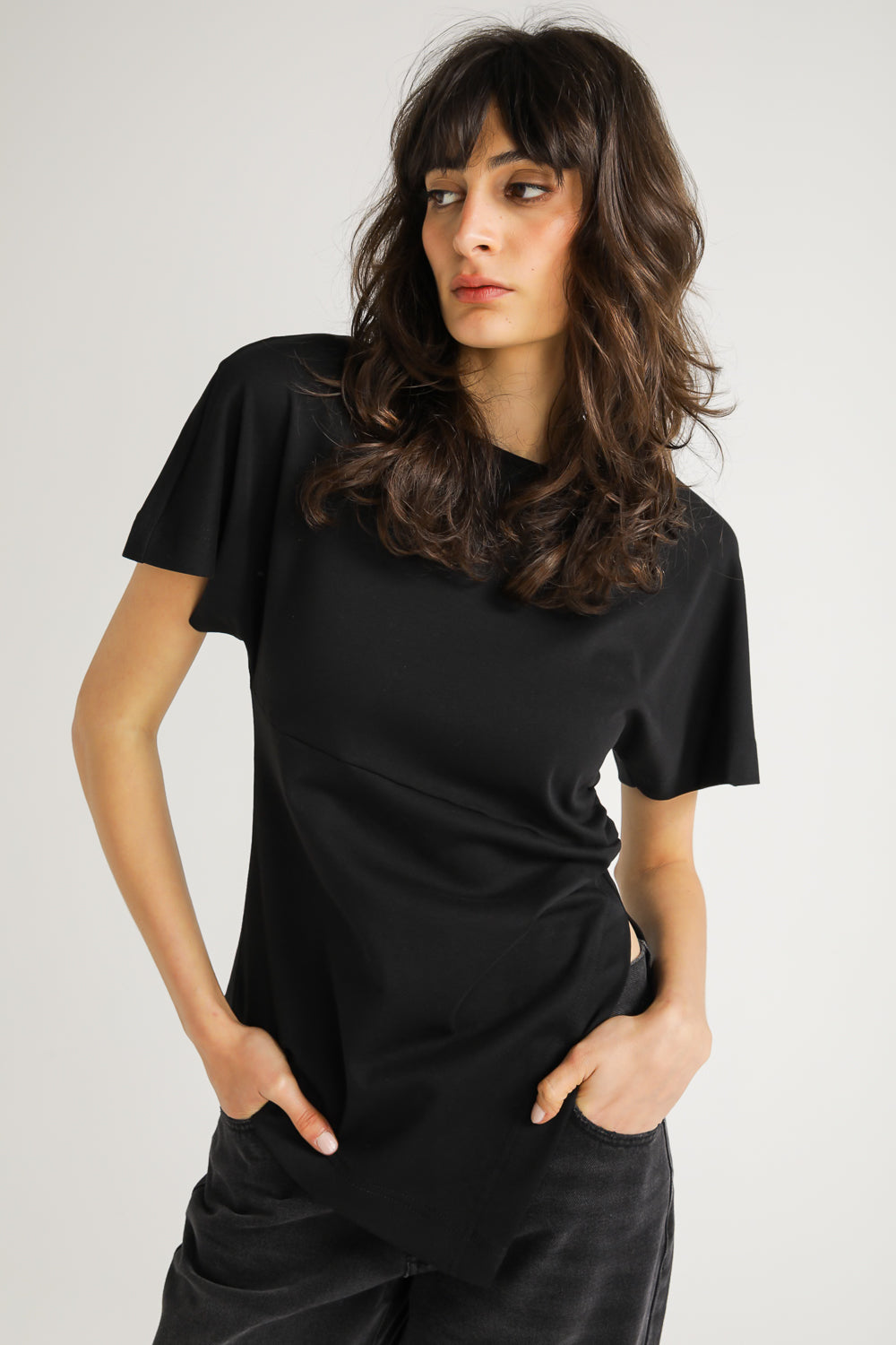 Asymmetric Hem Cotton Top