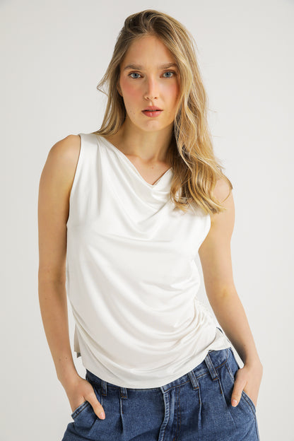 Sleeveless Draped Top