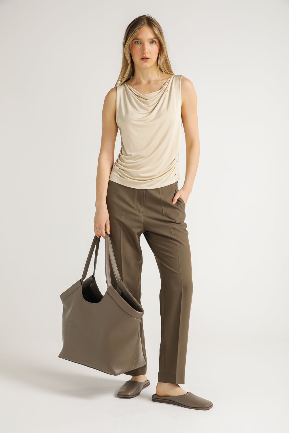 Sleeveless Draped Top