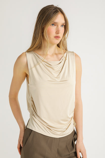 Sleeveless Draped Top
