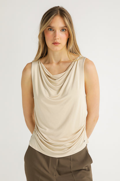 Sleeveless Draped Top