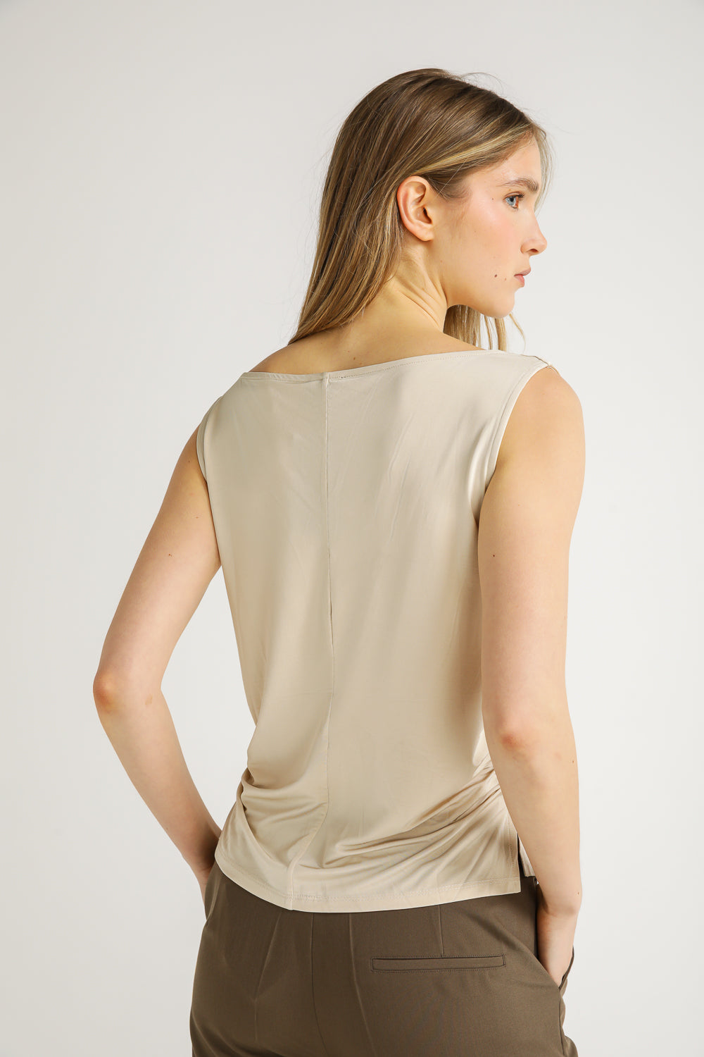 Sleeveless Draped Top