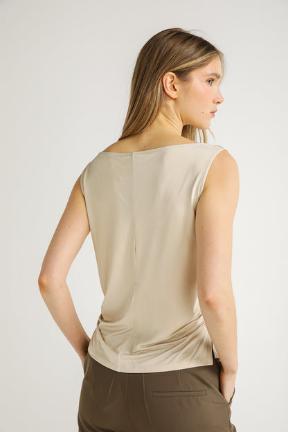 Sleeveless Draped Top