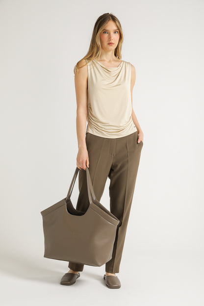 Sleeveless Draped Top