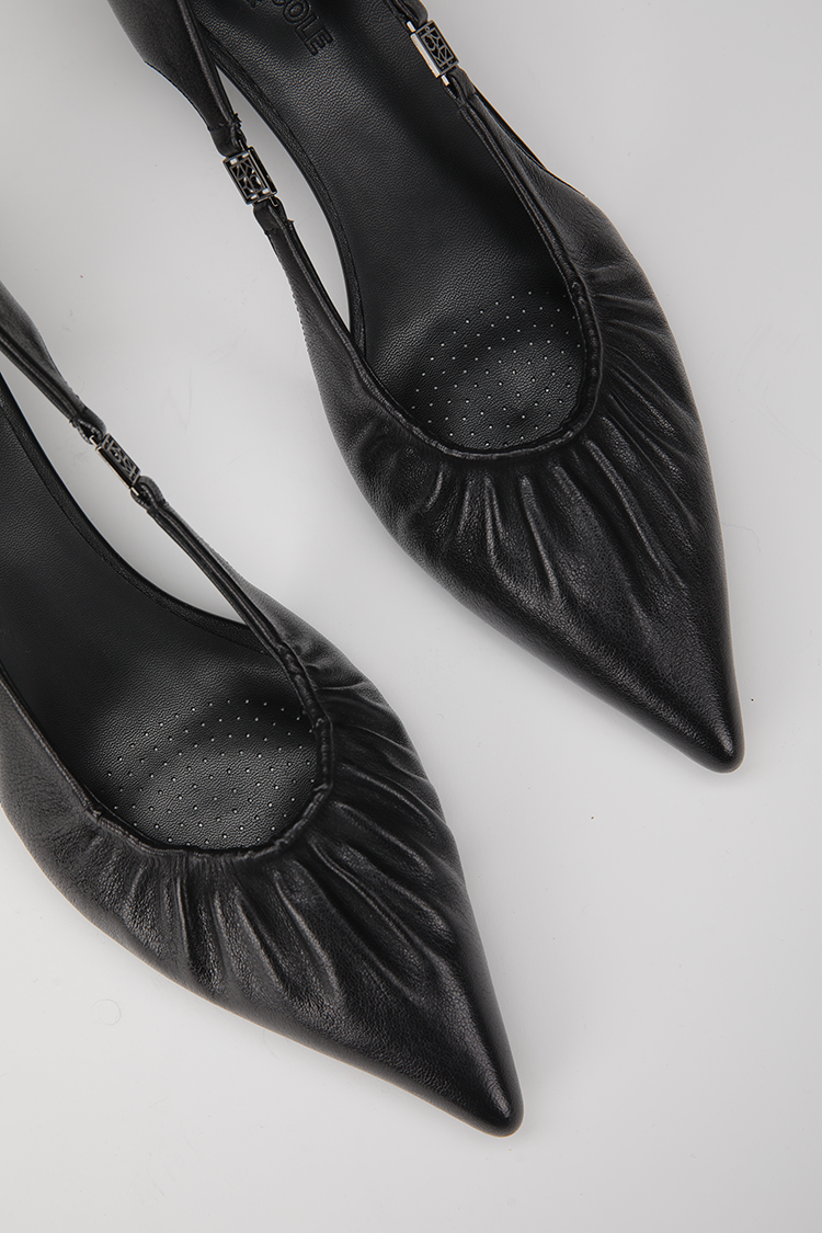 Leather Slingback Heels