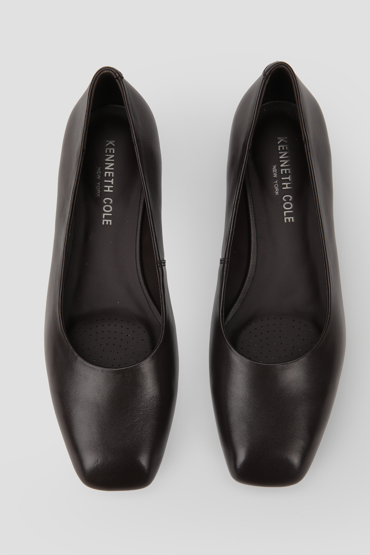 Square Toe Leather Ballet Flats