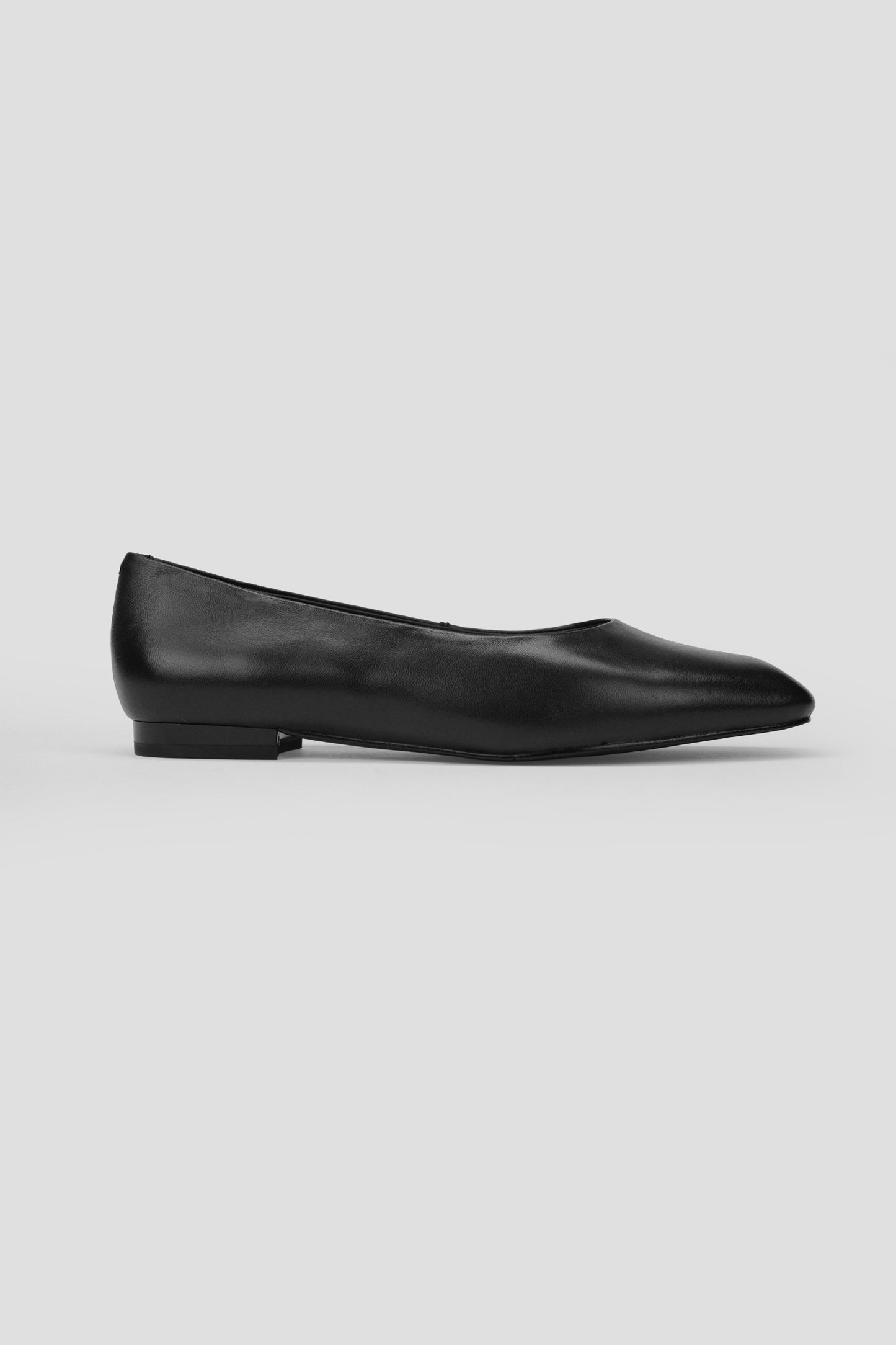 Square Toe Leather Ballet Flats