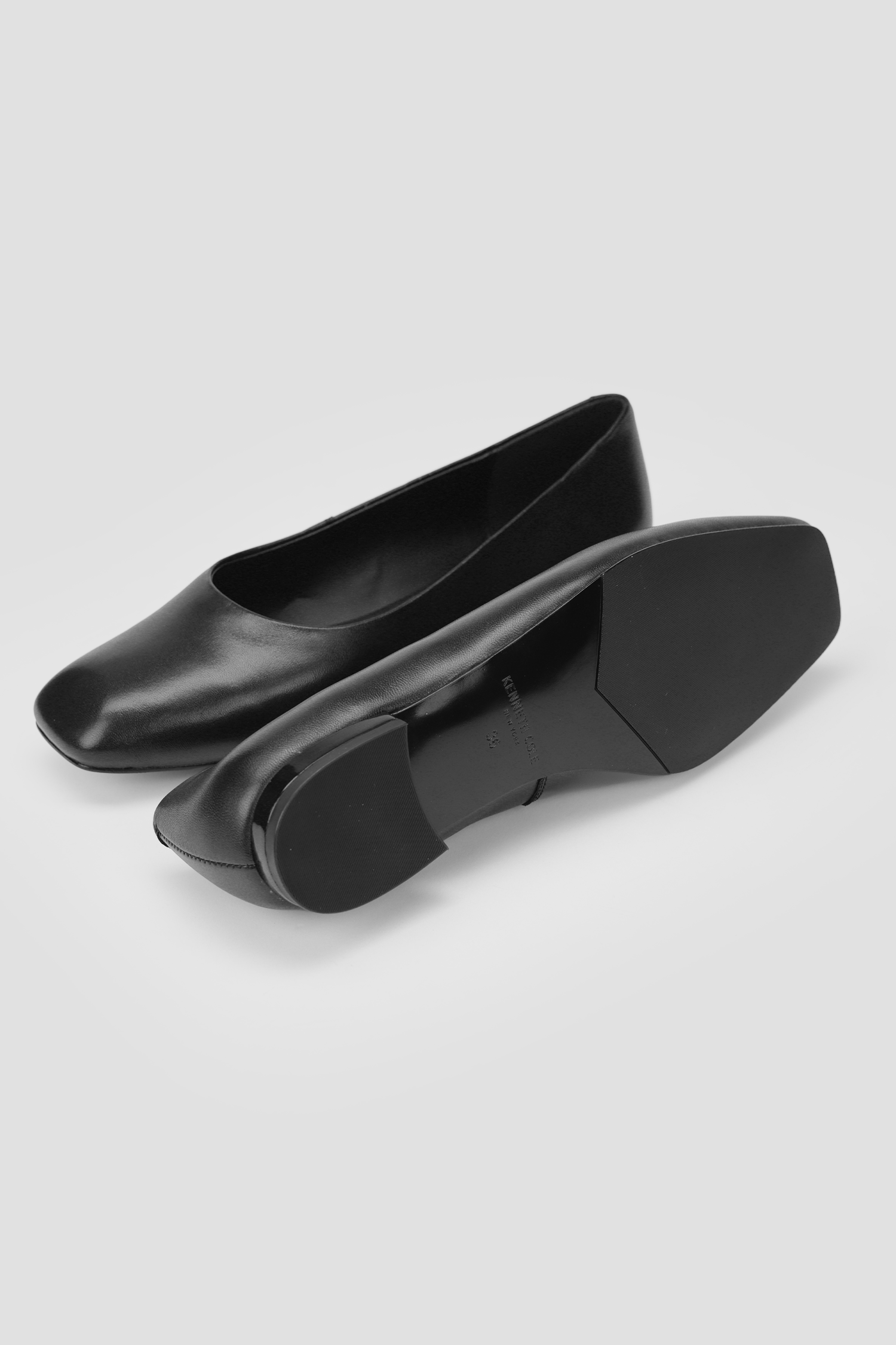 Square Toe Leather Ballet Flats