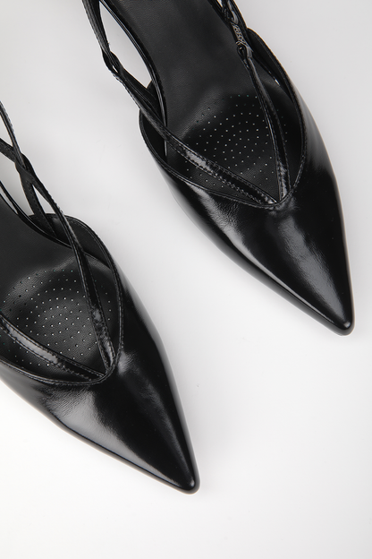 Leather Slingback Heels