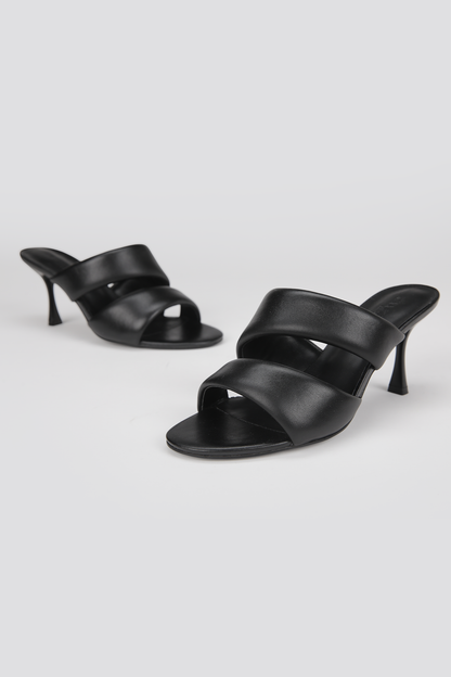 Leather Heeled Mules