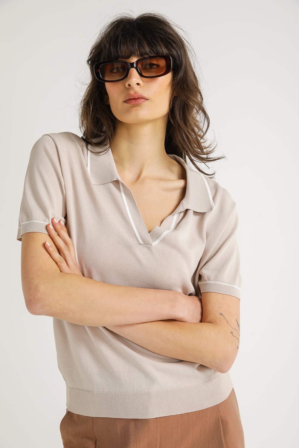 Polo Knit Top