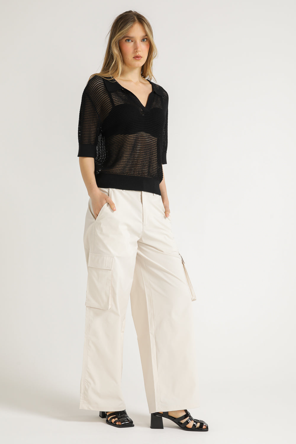 Mesh Polo T Shirt