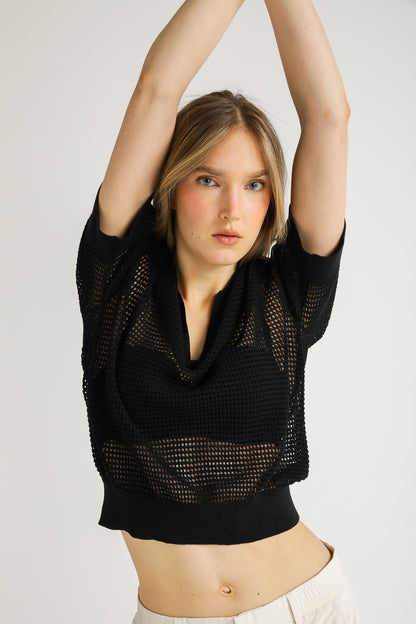 Mesh Polo T Shirt