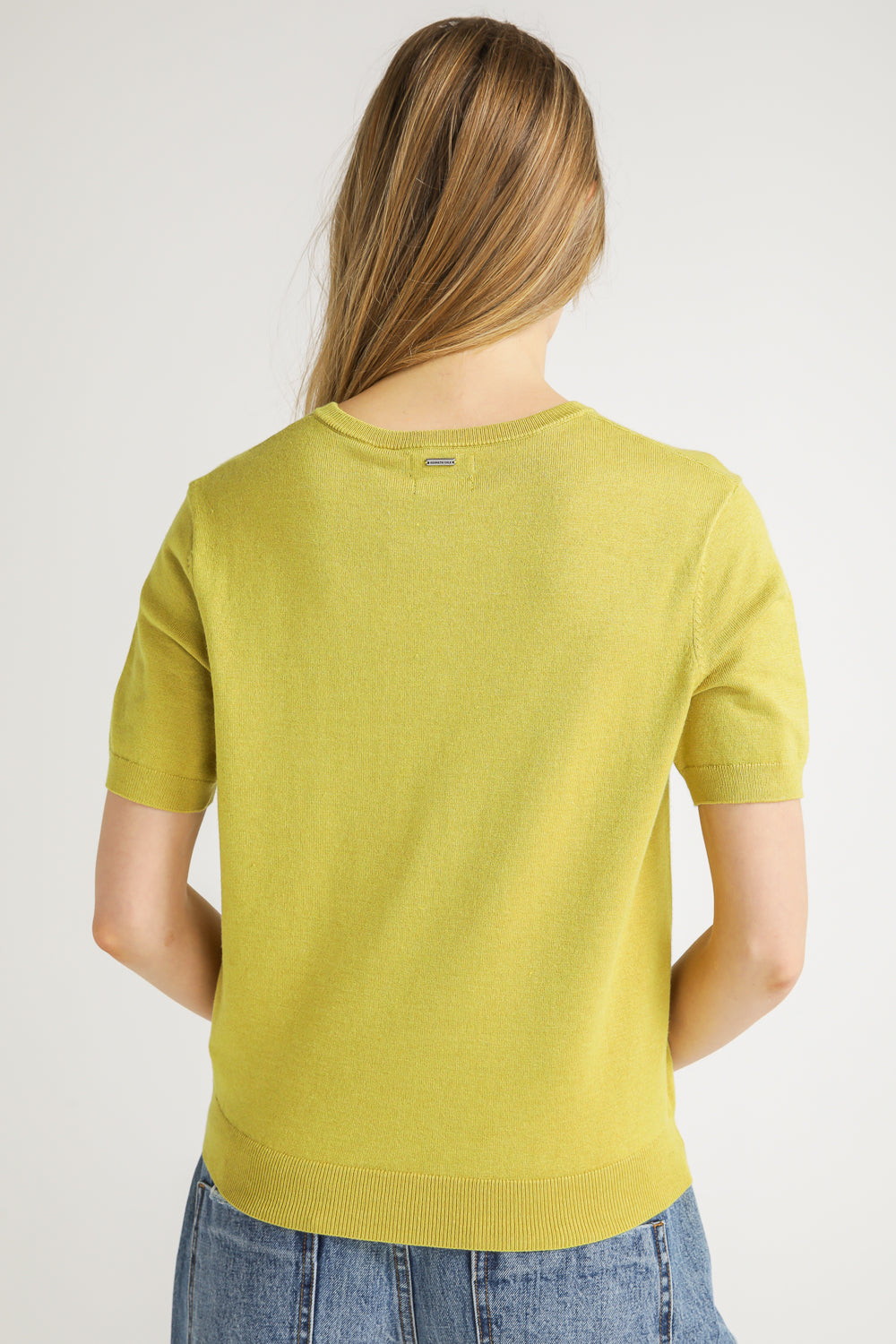 Ribbed Knit T Shirt