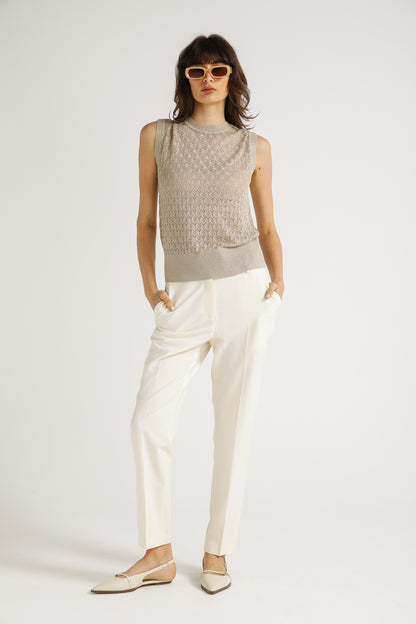 Textured Knit Sleeveless Top