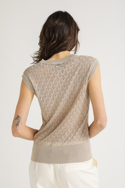 Textured Knit Sleeveless Top