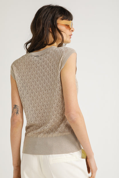 Textured Knit Sleeveless Top