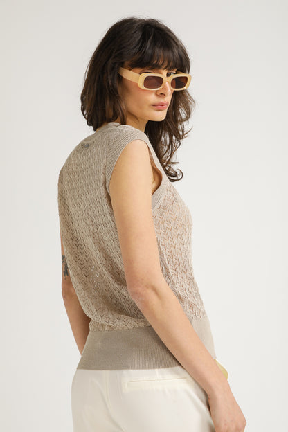 Textured Knit Sleeveless Top