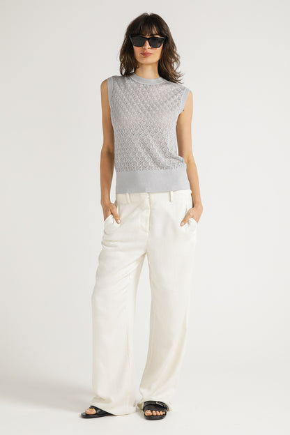 Textured Knit Sleeveless Top
