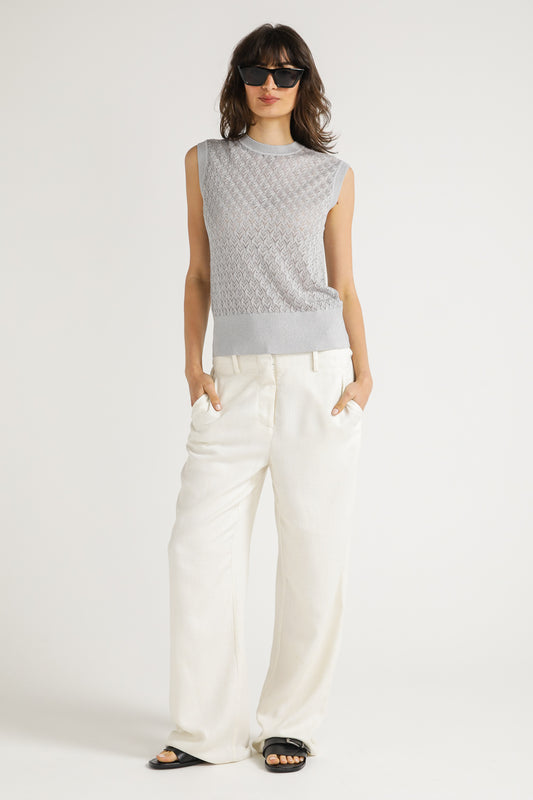 Textured Knit Sleeveless Top